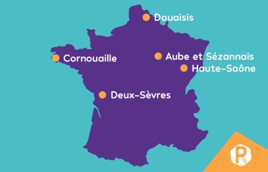 Carte des 5 territoires pionniers